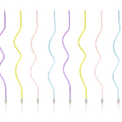 8 Velas de Aniversário 14cm Curl Mix