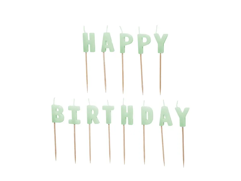 13 Velas Aniversário Happy Birthday Verde