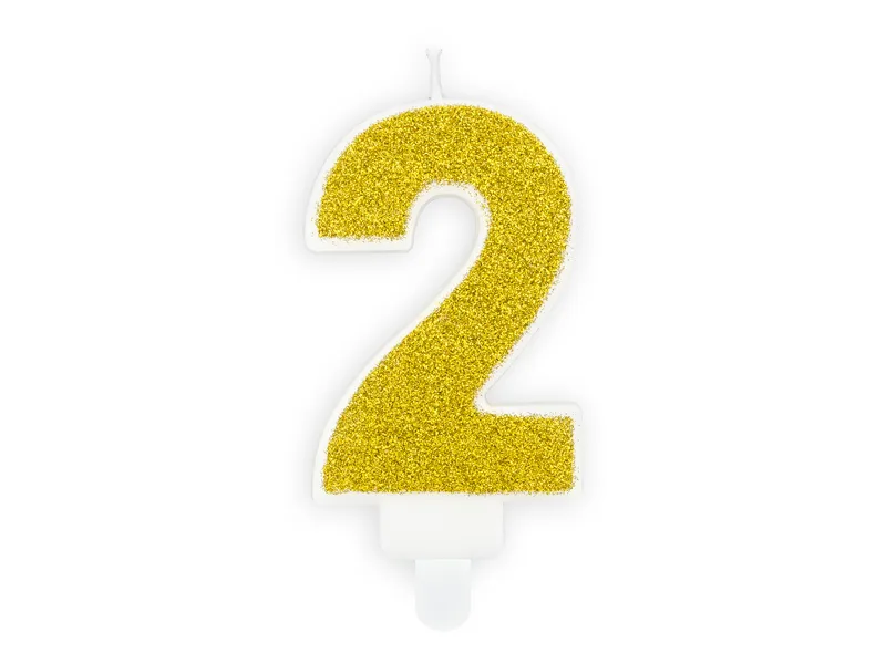 Vela Aniversário 7cm Dourado Glitter nº2