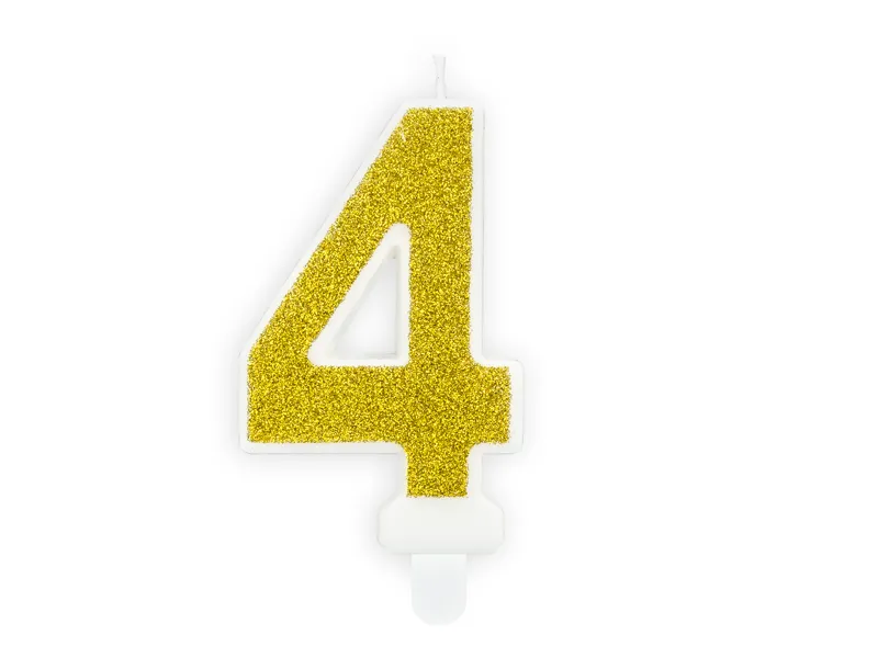 Vela Aniversário 7cm Dourado Glitter nº4