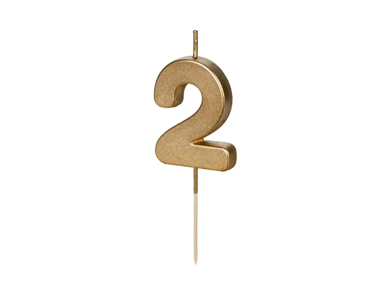 Vela Aniversário 4,5cm Dourado nº2