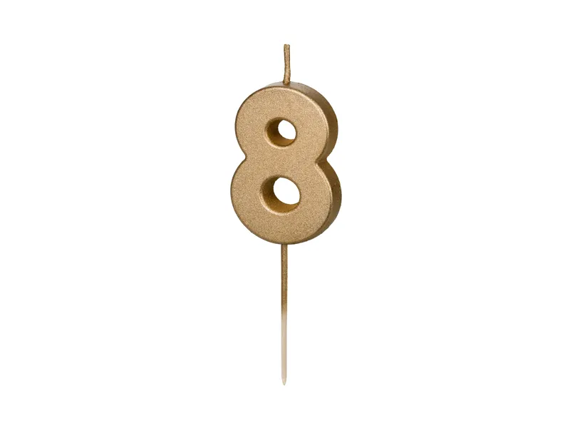 Vela Aniversário 4,5cm Dourado nº8