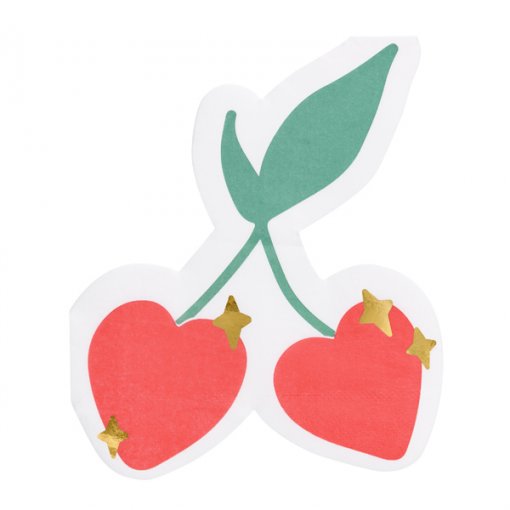 20 Guardanapos 13,5 x 16cm Cerejas