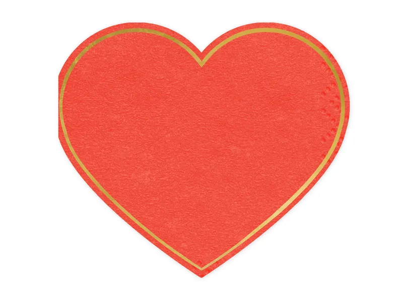 20 Guardanapos 14,3x12,5cm Coração Vermelho