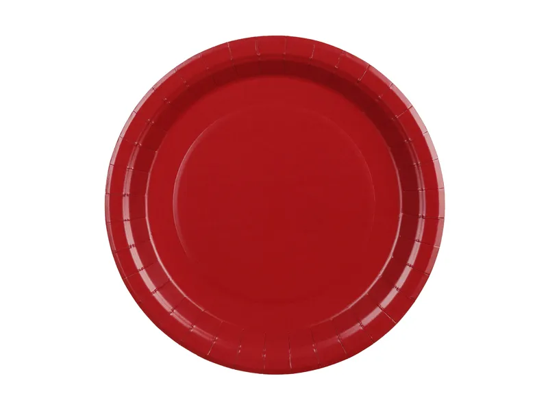 6 Pratos 23cm Vermelho Escuro