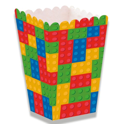 12 Caixas de Pipocas 5x5x12cm Building Blocks 