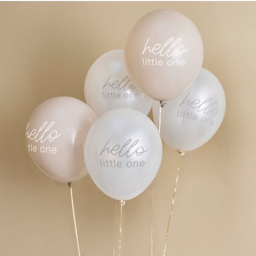 5 Balões Látex 30cm Neutral Baby Shower 