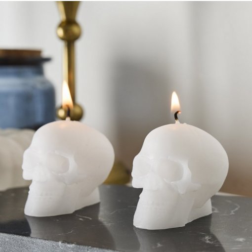2 Mini Velas 5cm Caveira - Halloween