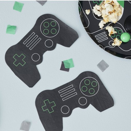 16 Guardanapos 16,5cm Gaming - Level Up
