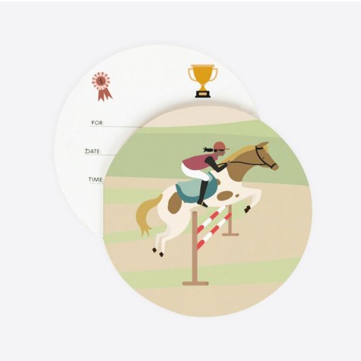 8 Convites 12cm Cavalos