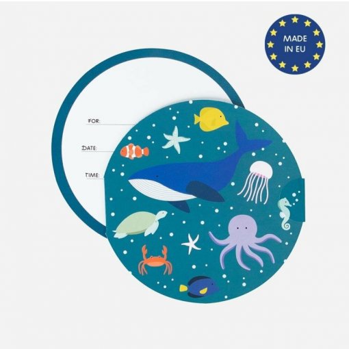 8 Convites 12cm Oceano