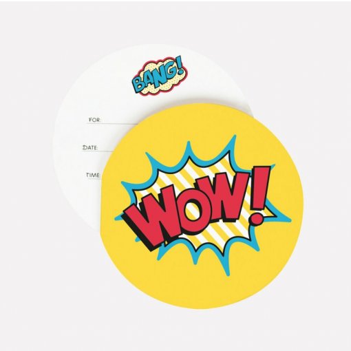 8 Convites 12cm Super-Heróis