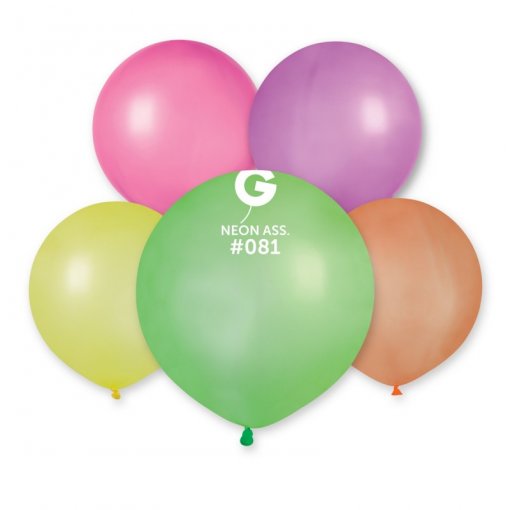 25 Balões latex 19'' (48cm) cor Sortido Neon #081 - GF19
