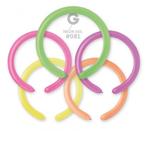 100 Balões latex Modelar 2'' (5cm) cor Neon #081 - DF4