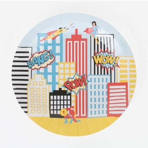 8 Pratos 22cm Super-Heróis