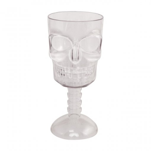 Copo Cálice Caveira 18cm 350ml Transparente