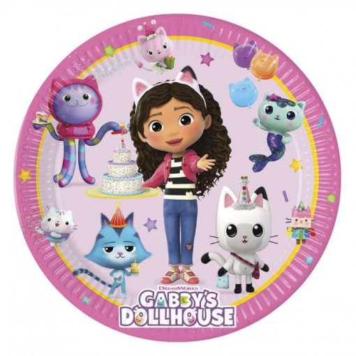 8 Pratos 23cm Gabby's Dollhouse