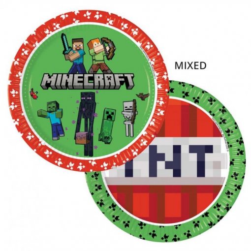 8 Pratos 23cm Minecraft 