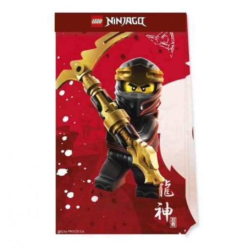 4 Sacos de Oferta Papel Lego Ninjago